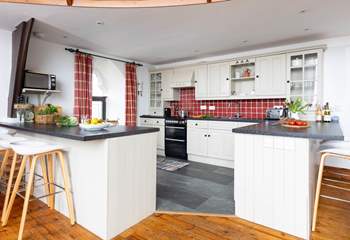 The kitchen is a sociable space to gather round. 