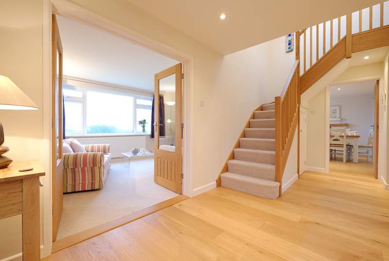 The staircase leads from the ground floor to the two bedrooms and shower room on the first floor.