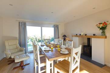 The kitchen/diner has patio doors leading into the garden.