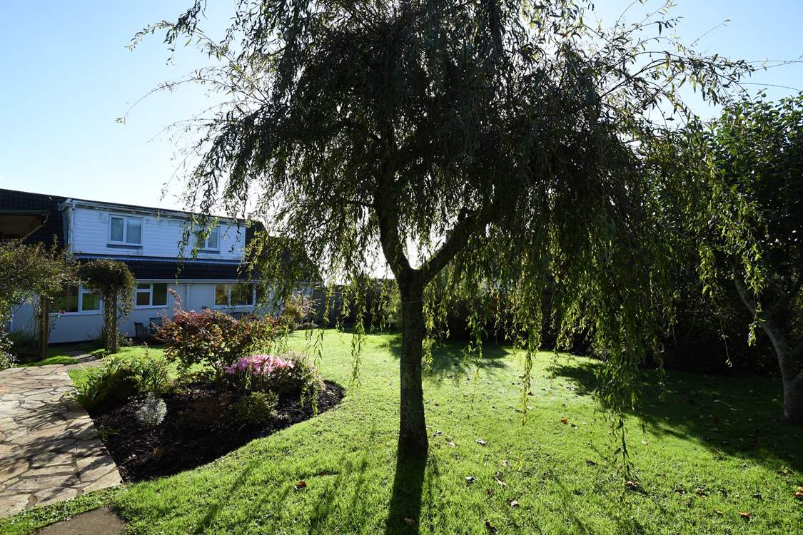 The lovely garden is beautifully kept.