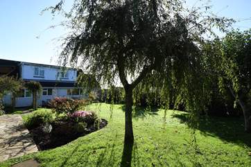 The lovely garden is beautifully kept.