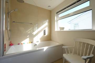 One of the bathrooms, the ideal place for a leisurely soak.