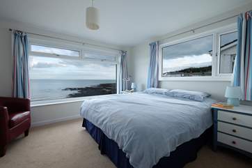 One of the double bedrooms with stunning dual aspect windows.