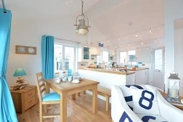 The spacious open plan living space.