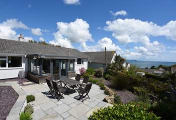 Enjoy the Cornish sunshine from the patio.
