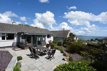 Enjoy the Cornish sunshine from the patio.