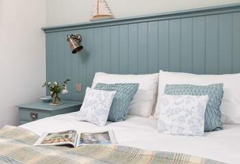 The bedrooms are decorated in relaxing tones.