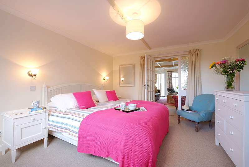 Bedroom 1 with super-king double bed is conveniently situated on the ground floor.