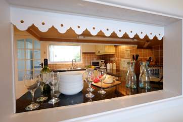 A handy hatch into the kitchen.