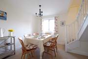 The bright and cheery dining-room.