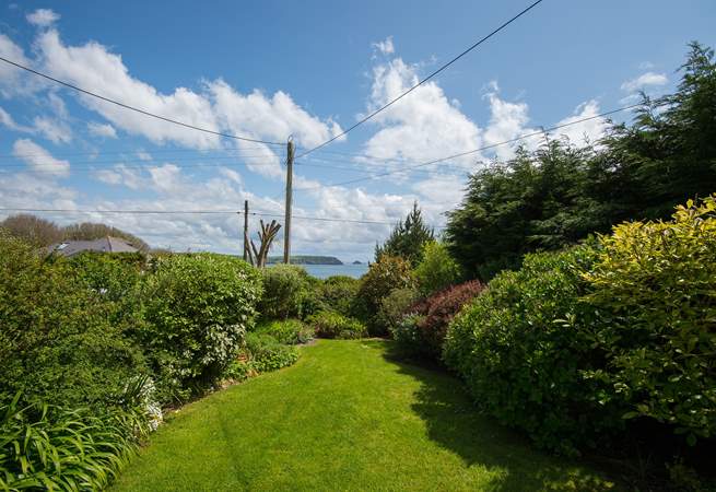 The view over to Nare head and Gull rock from the front garden.