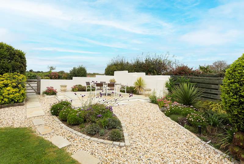 Beautiful landscaped garden with an array for flora. 