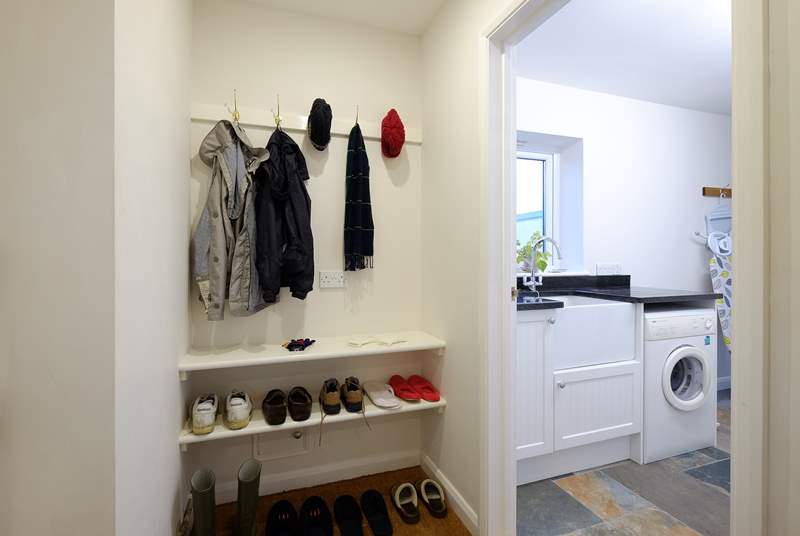 The utility-room for walking and beach gear storage.