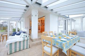 The conservatory is a great sociable space.