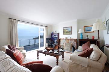 The sitting/dining-room has the most stunning sea views.