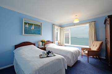Bedroom 2 has twin beds, ideal for either adults or children and a fabulous view!