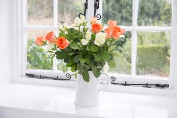 The thick walls create beautiful window sills.