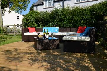 Another shot of the enclosed rear garden above and behind the cottage, please take care on the steep access steps.