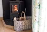 The wood-burner will keep you very toasty on cooler days (logs are included).