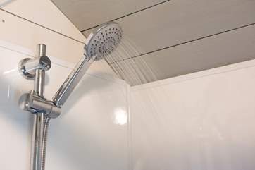 Complete with hot shower.