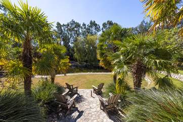 The gorgeous gardens where you can sit and relax in the Cornish sun.