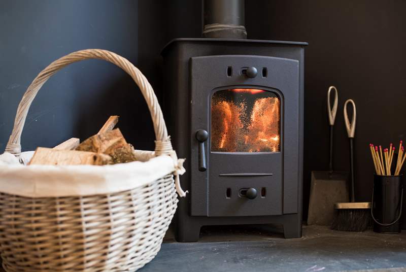 The warming wood burner keeps the hut nice and cosy whatever the weather. 
