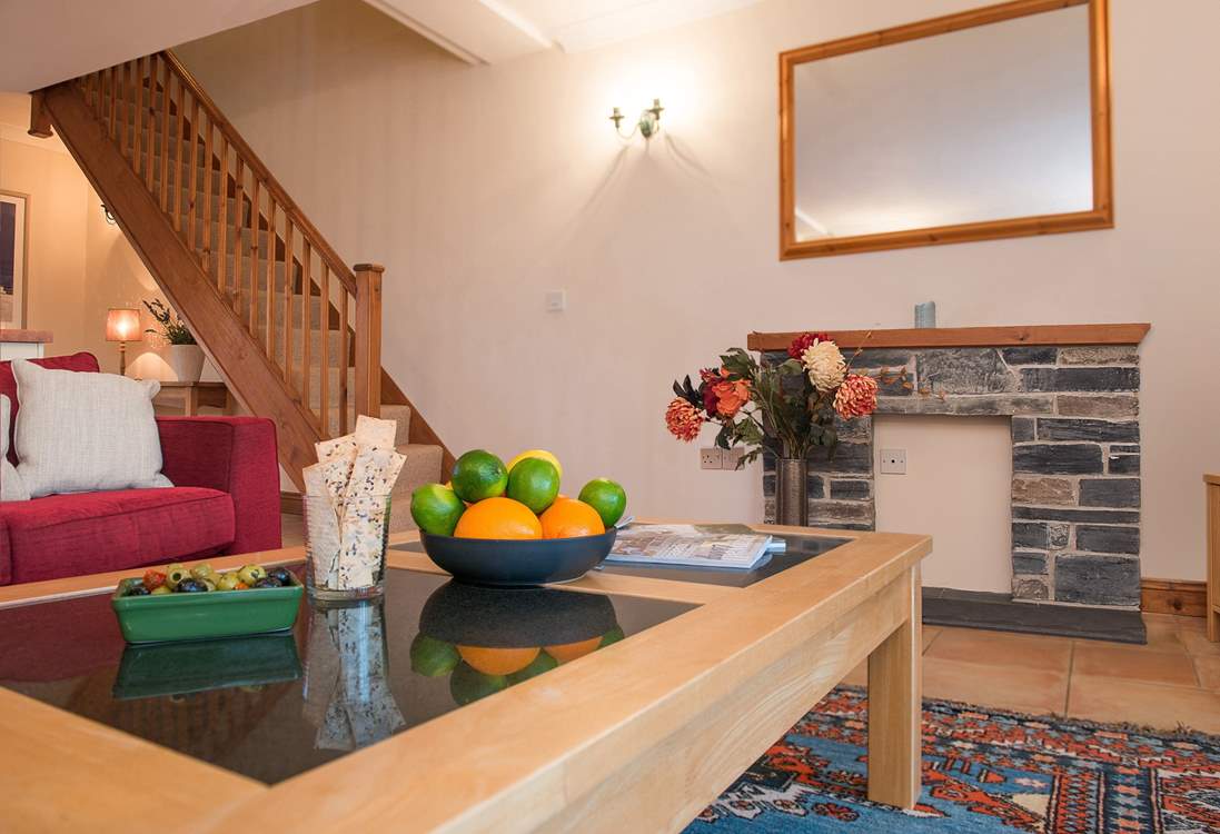 The stairs lead off from the living area.