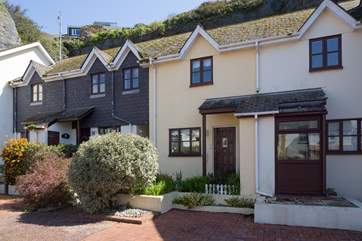 Looking back at Mount Pleasant Cottage from the privately enclosed courtyard.