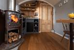 The wood-burner will keep you very toasty in the cooler months.