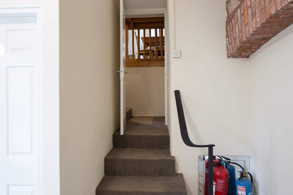 Steps up to the apartment.