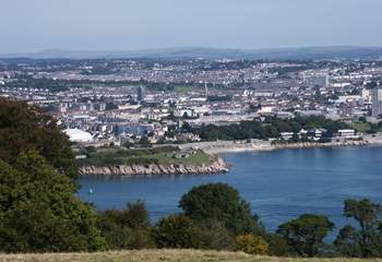 A view from Mount Edgcumbe towards Plymouth.