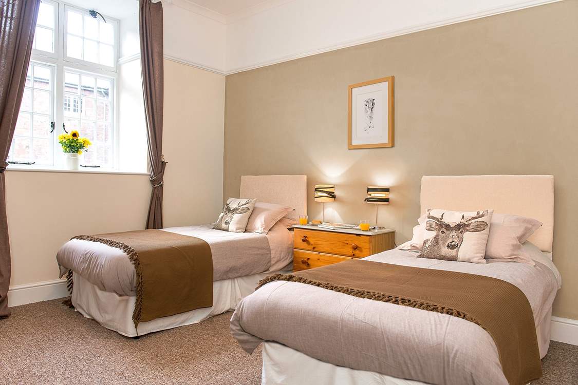 The delightful twin bedded room.