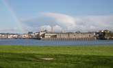 The stunning view from the sitting/dining-room window across the water to The Royal William Yard. - Thumbnail Image