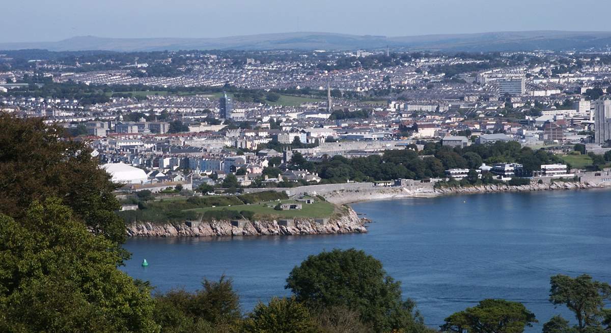 A view across Plymouth Sound from Mount Edgcumbe Country Park.