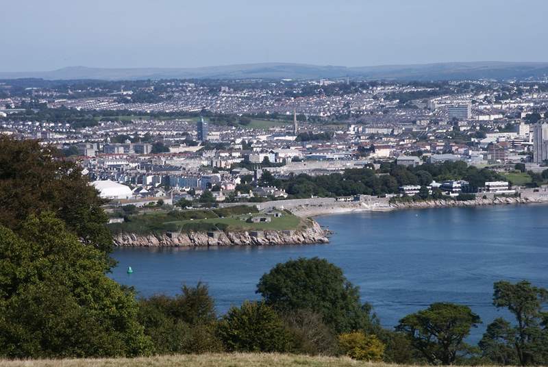 A view across Plymouth Sound from Mount Edgcumbe Country Park.