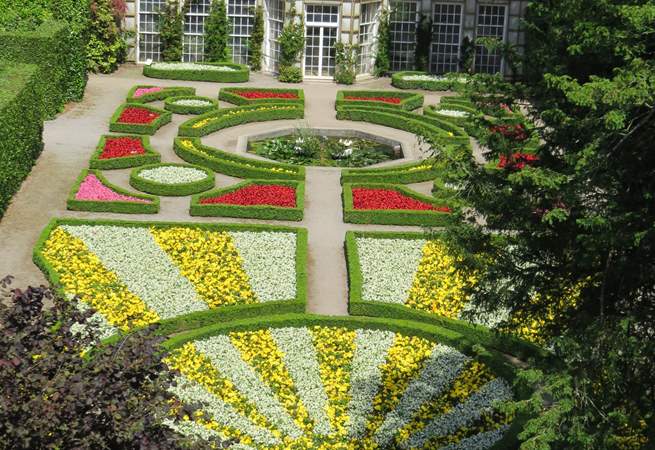 The formal gardens.