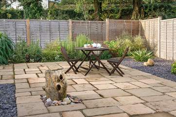 The enclosed patio area is an ideal spot to enjoy some al fresco dining.