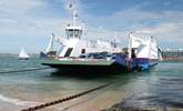 The Sandbanks ferry travels on chains across the strong tides at the entrance to Poole Harbour, linking Poole with the Isle of Purbeck. - Thumbnail Image