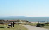 Panoramic views from the top of Hengistbury Head, inland Christchurch Harbour, across to the Isle Of Wight shown here, to the right Bournemouth Bay and the beginning of the Jurassic Coast. - Thumbnail Image