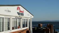 The Noisy Lobster at Avon beach, a fifteen minute stroll from Sandy Days, with the Isle Of Wight in the background.