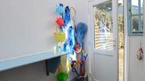 You will find a lovely array of seaside kit for the children, great for crabbing on the quay.