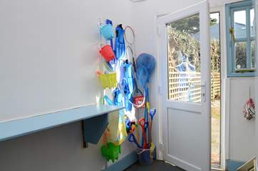 You will find a lovely array of seaside kit for the children, great for crabbing on the quay.
