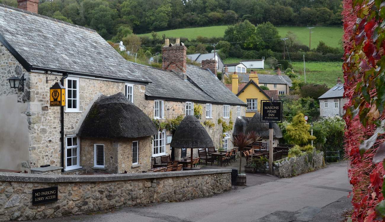 The award-winning Masons Arms is one of two pubs in the long village of Branscombe.