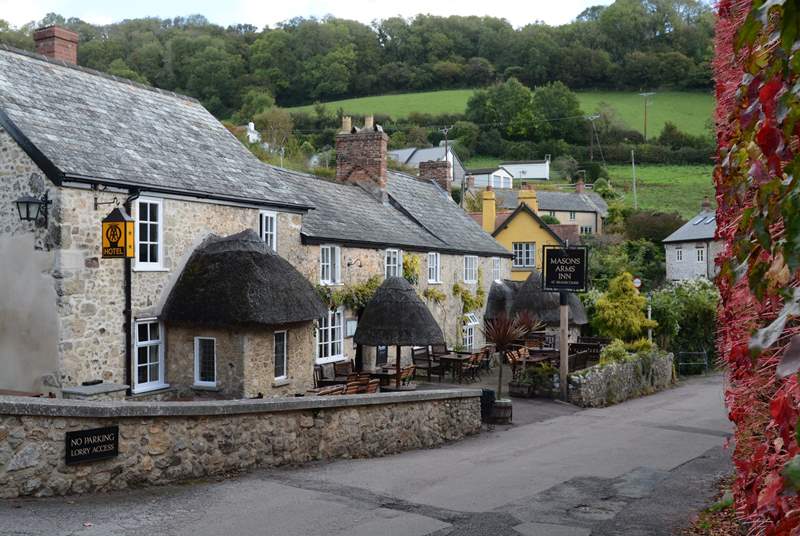 The award-winning Masons Arms is one of two pubs in the long village of Branscombe.