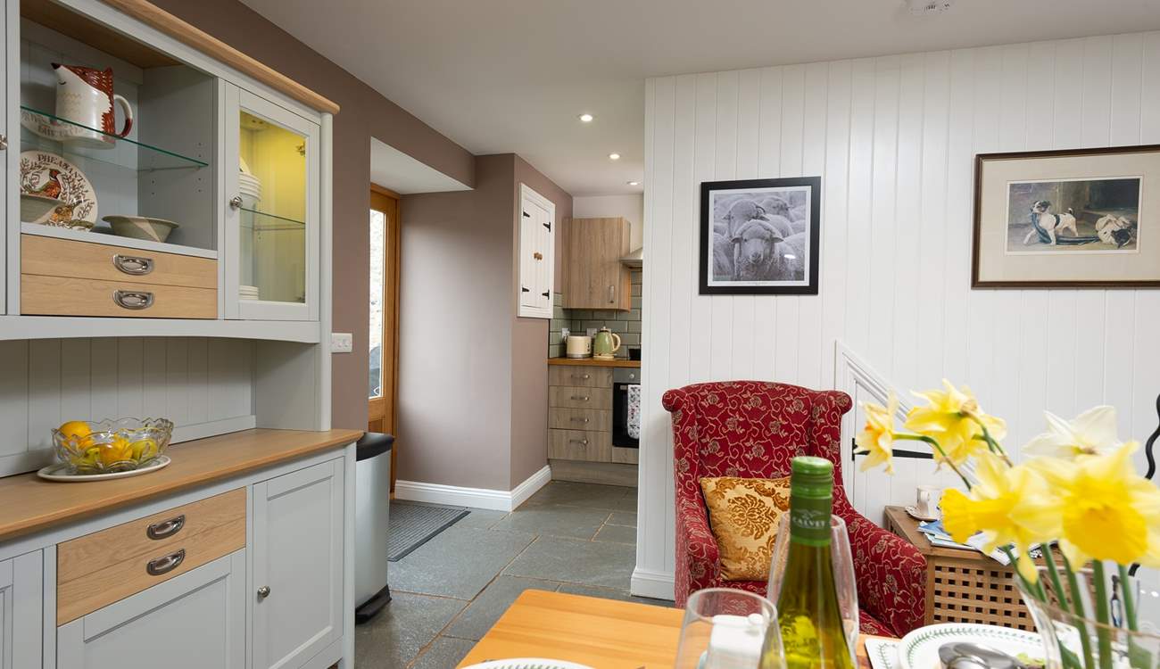 Looking back towards the door to the terrace.  This is your main entrance though there is another door to the cottage on the other side if ever needed.