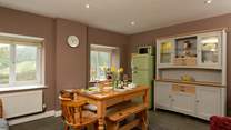 This is a wonderful social dining space for guests to enjoy after a day out exploring the Jurassic Coast.
