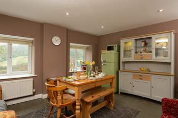 This is a wonderful social dining space for guests to enjoy after a day out exploring the Jurassic Coast.