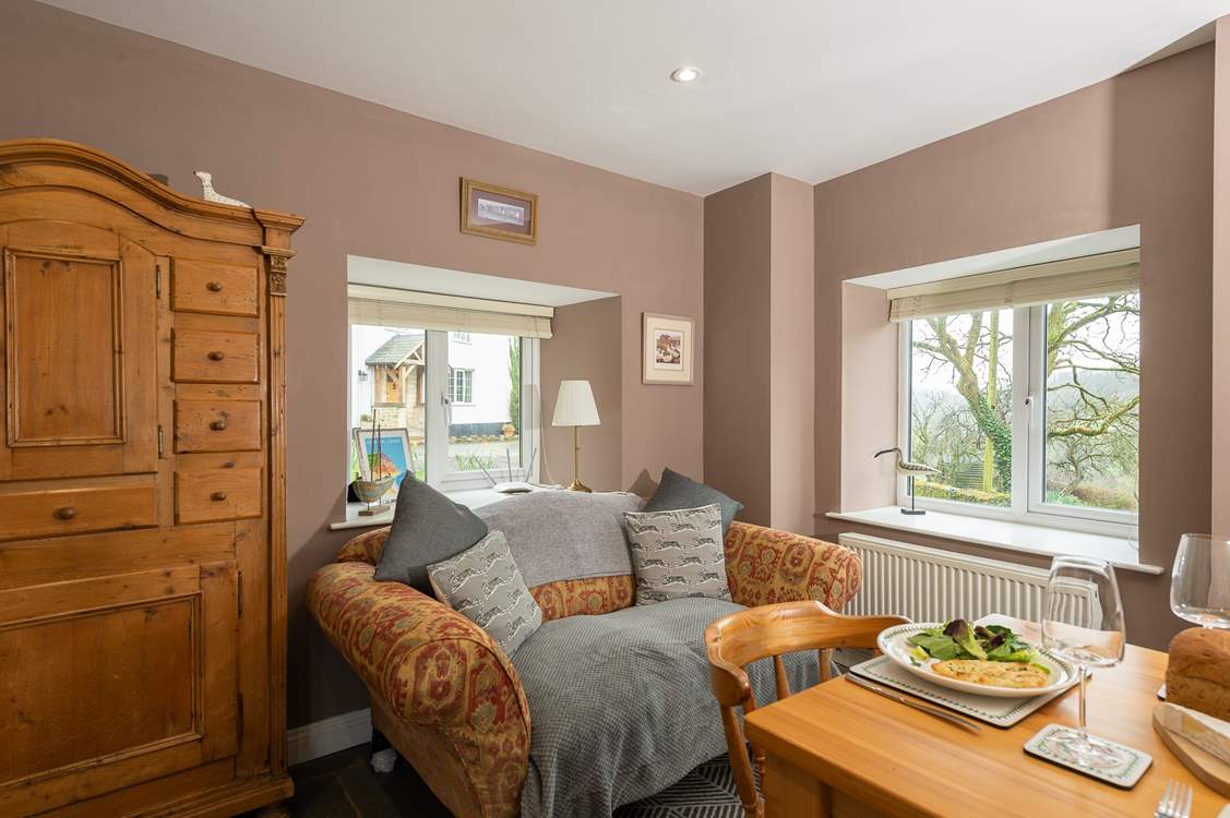 The owner's farmhouse is in the background but you have all the privacy you need and your terrace faces across the valley so is not overlooked at all.