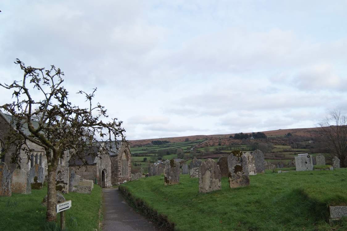 The village is in its own little valley with the moors sloping up and away in all directions.