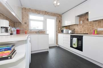 The spacious kitchen.